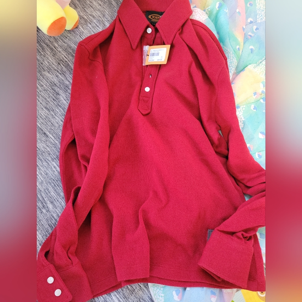 Tod's Red Small Jersey long sleeve shirt